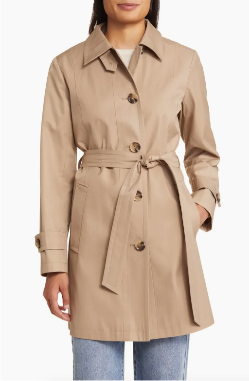 woman wearing beige trench coat