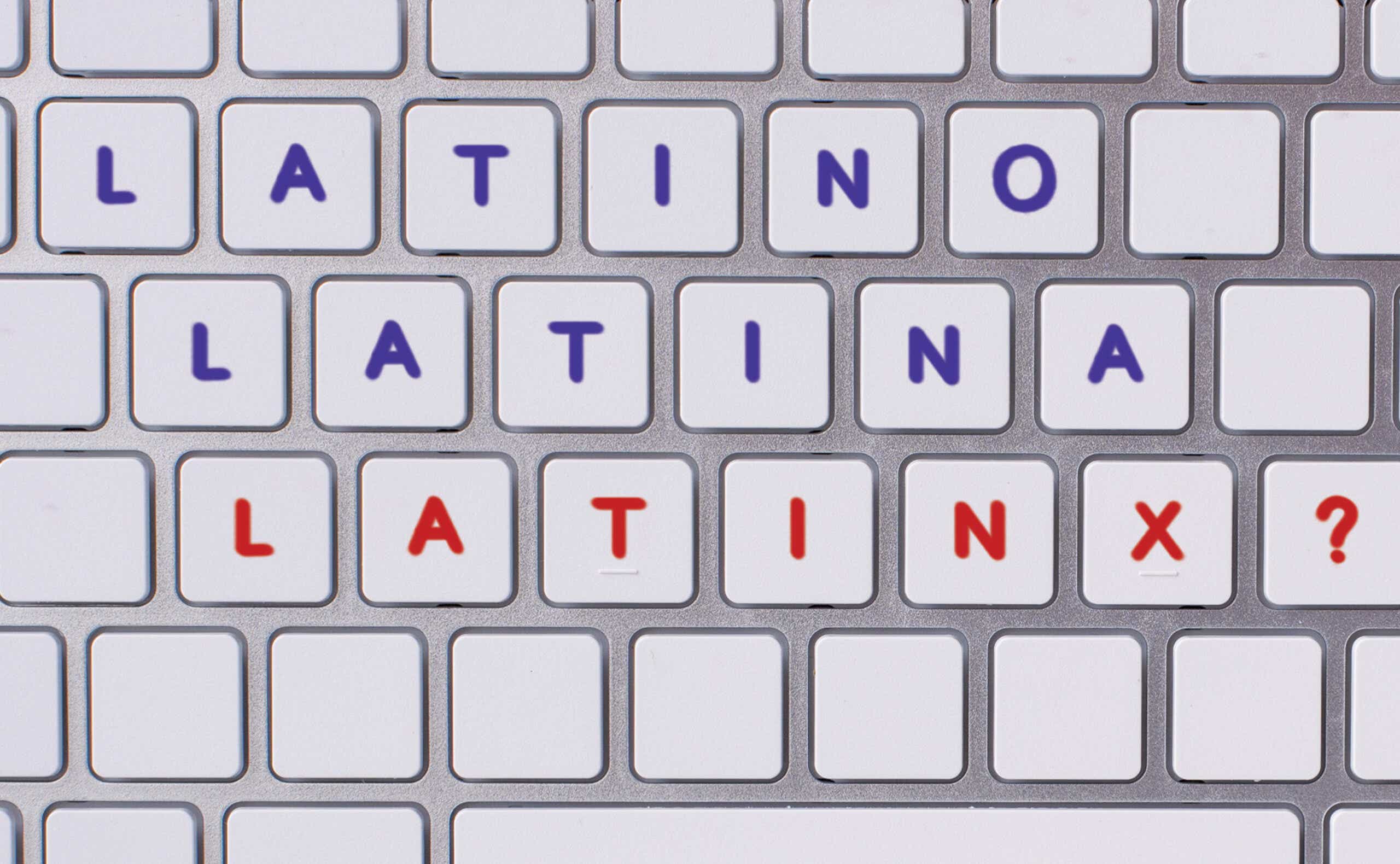 keyword with the words latino, latina, and latinx spelled out