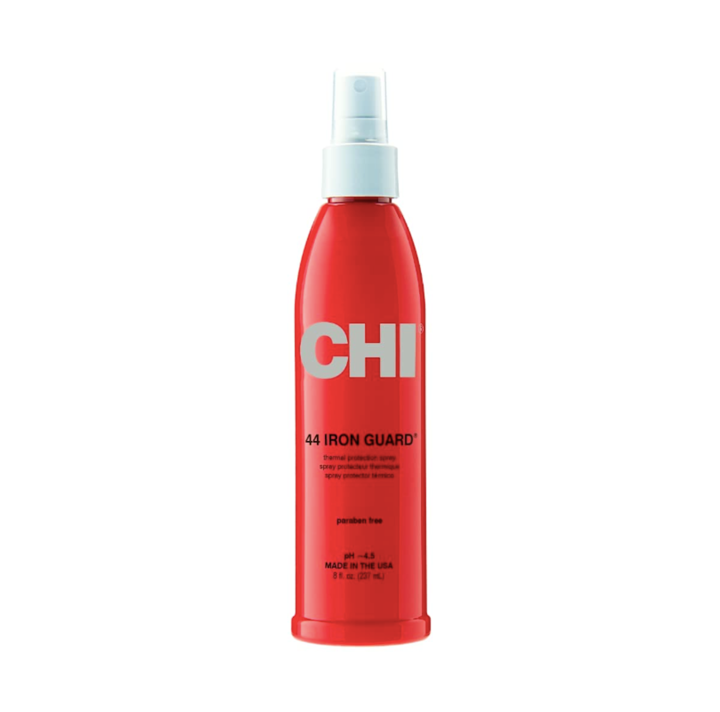 A bottle of hair heat protectant