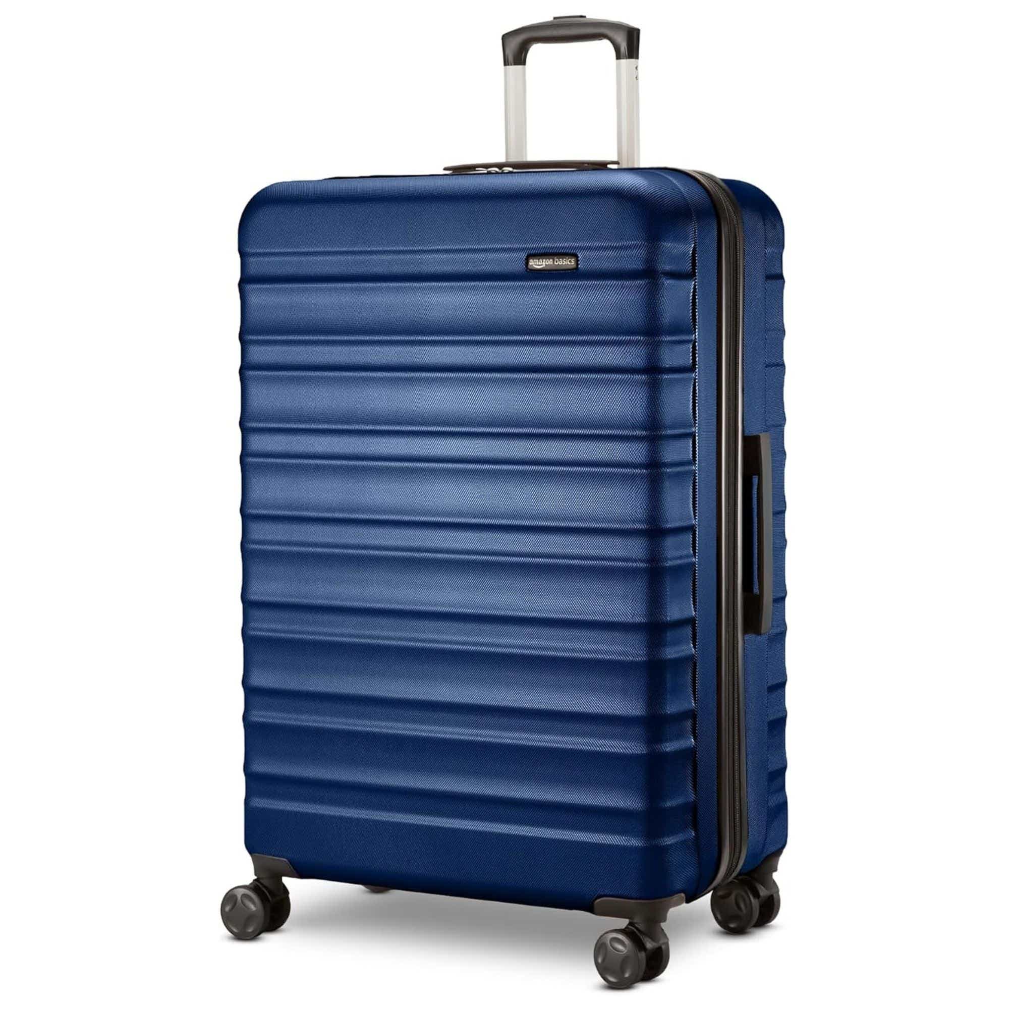 Amazon Basics Medium Checked Suitcase Blue