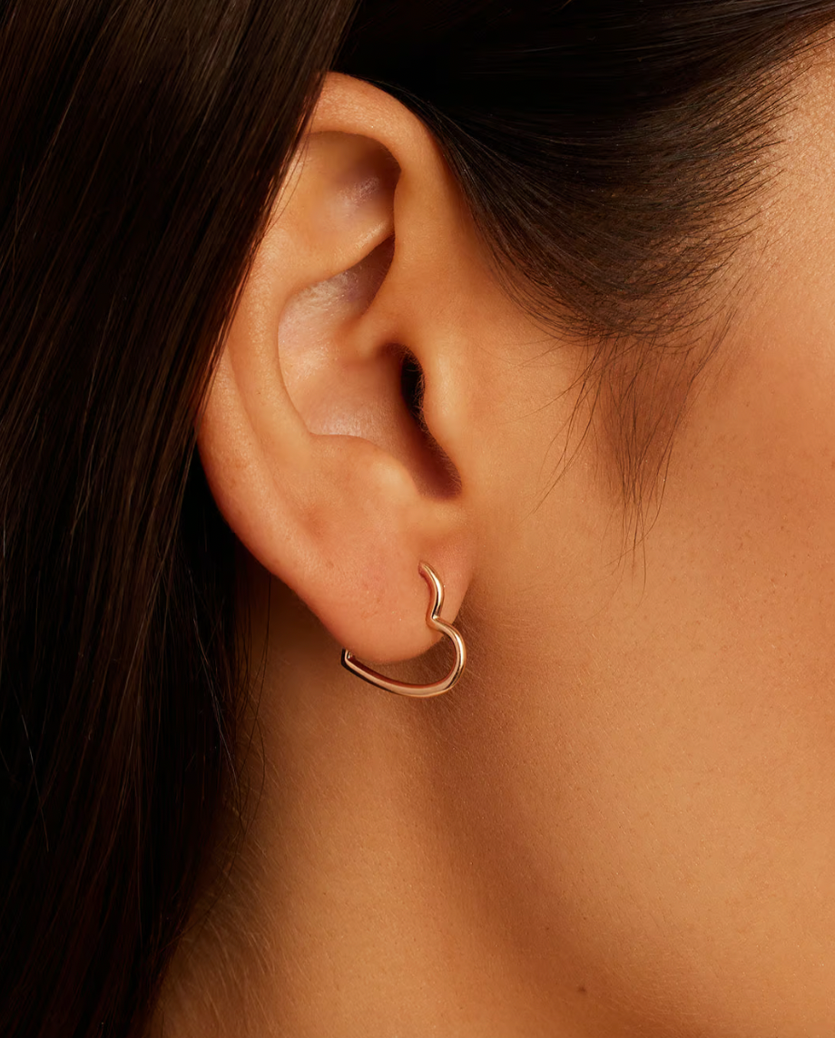 gorjana pink collection heart earrings