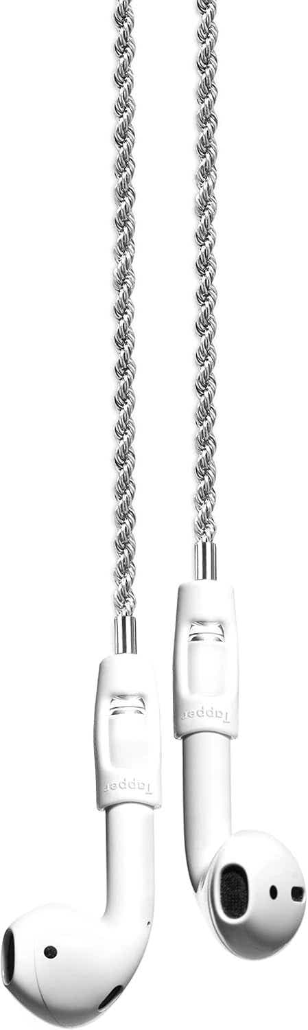 Tapper 925 Silver Plated Rope Chain for AirPods & AirPods Pro