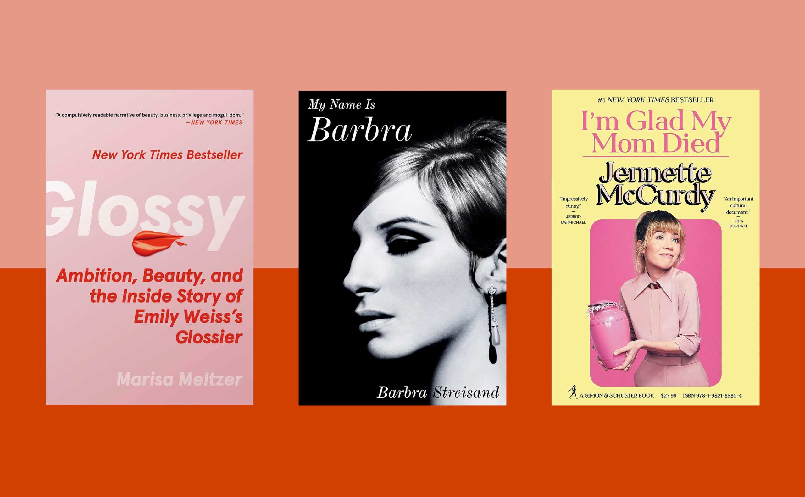 Glossy book cover; Barbra Streisand book cover; I'm Glad My Mom Died book cover
