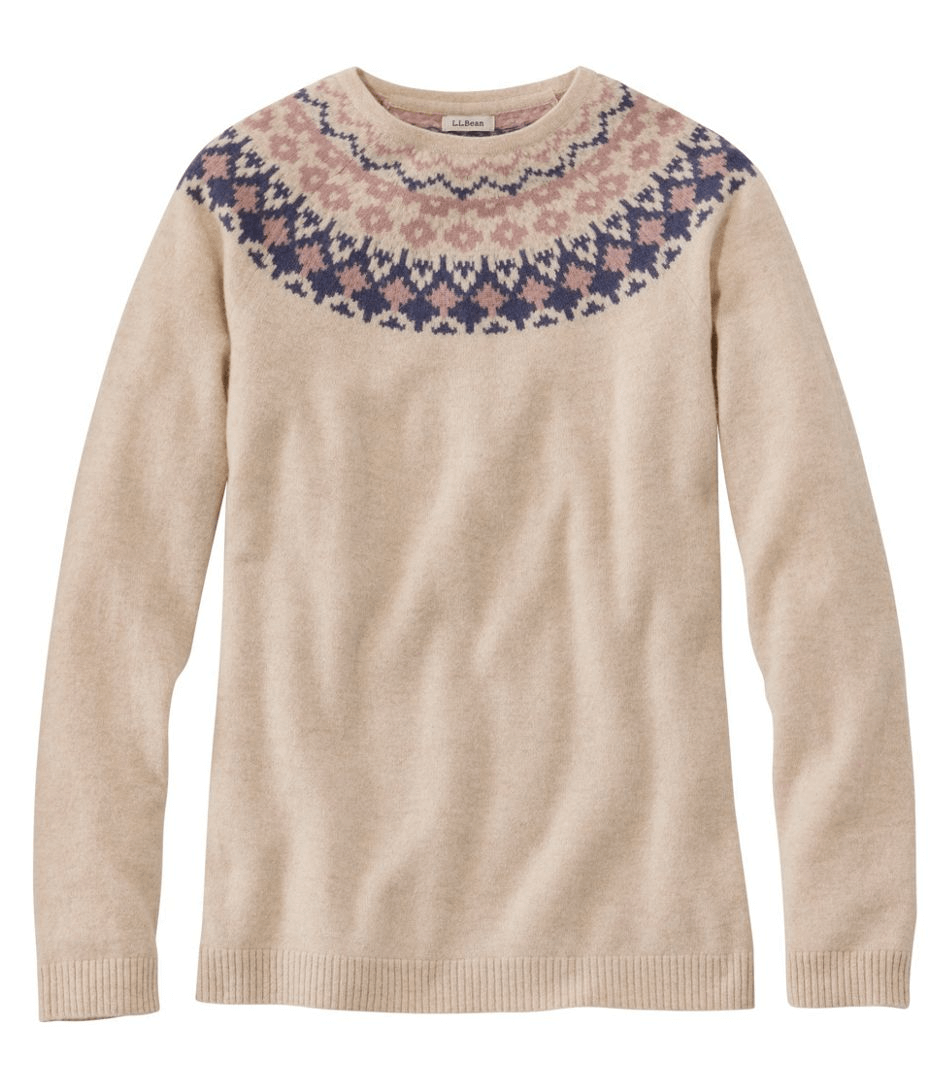 l.l.bean fair isle crewneck sweater