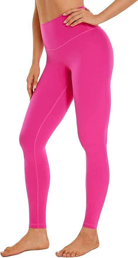 pink leggings on model