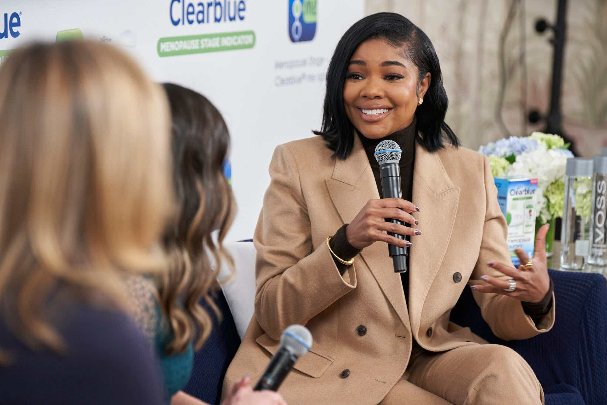 Gabrielle Union speaking at ClearBlue event. Courtesy of Brian Thomas