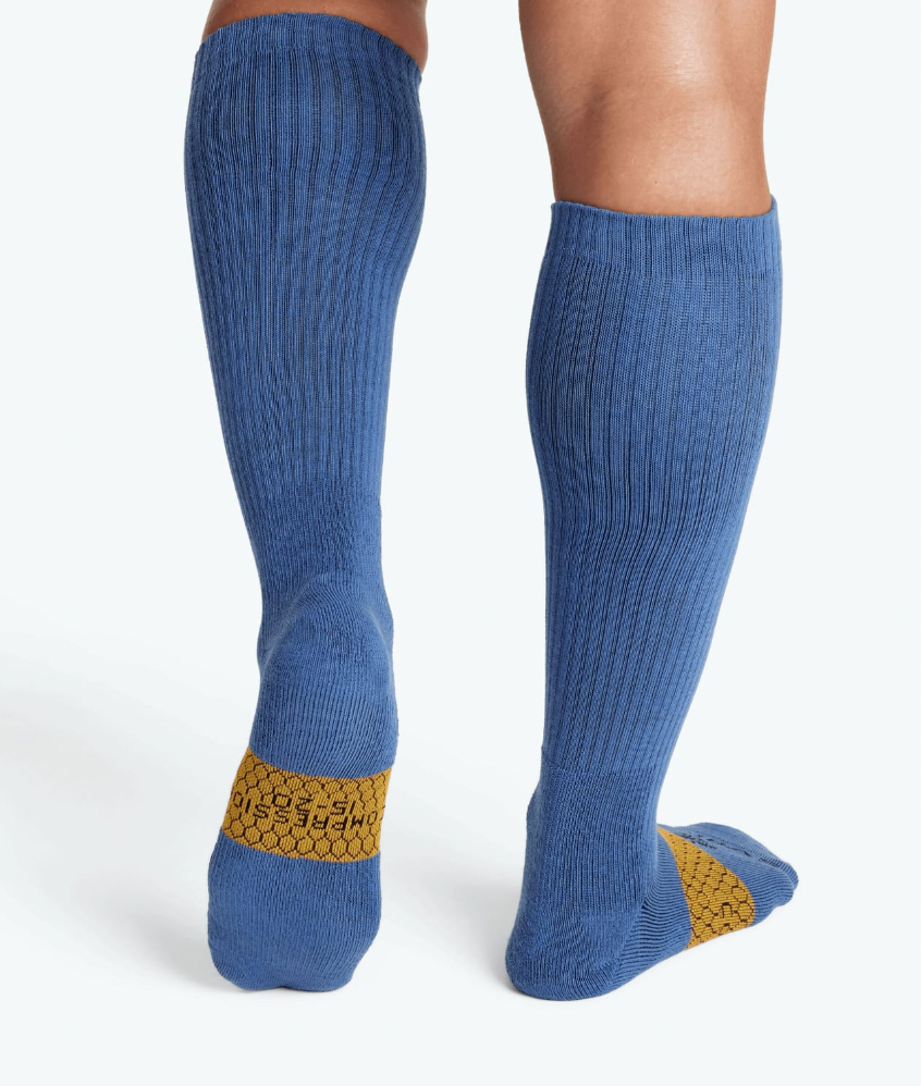 Lower legs wearing Bombas Women's Everyday Compression Socks