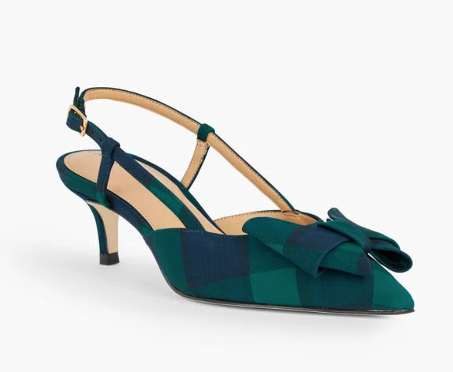 Green slingbacks