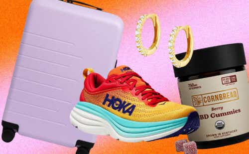 gifts for yourself hoka purple suitcase