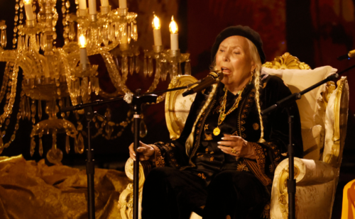 Joni Mitchell performs at the 2024 Grammy Awards