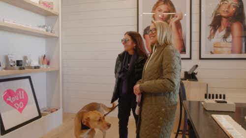 Katie and Bobbi Brown with dog
