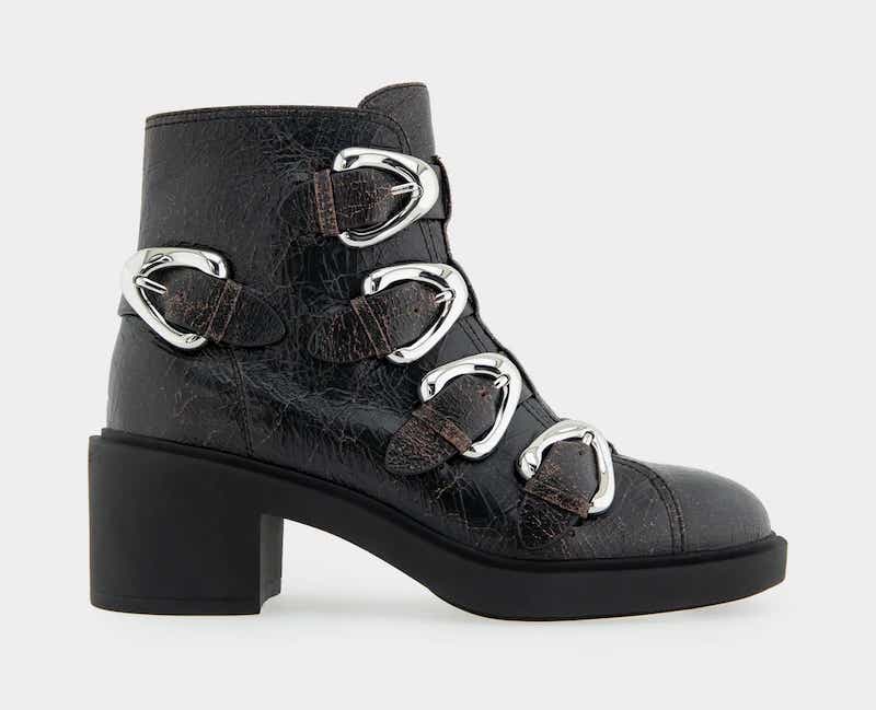 black buckle bootie