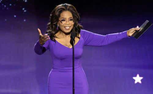 oprah on stage at an award show
