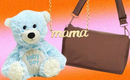 new mom gifts, bag necklace teddy bear