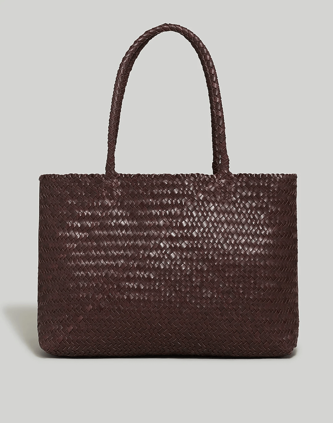 madewell woven leather tote