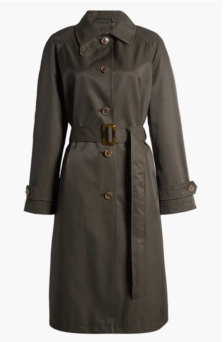 Water Resistant Belted Single Breasted Trench Coat