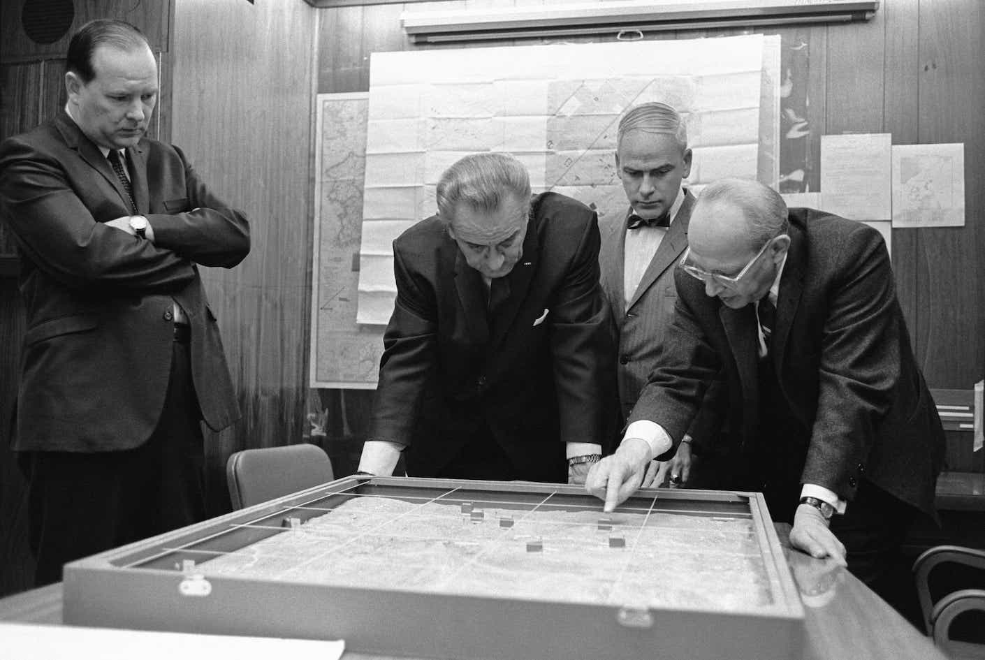 President Lyndon Johnson, options for a military attack on a site in Vietnam during the Vietnam War 1968. 