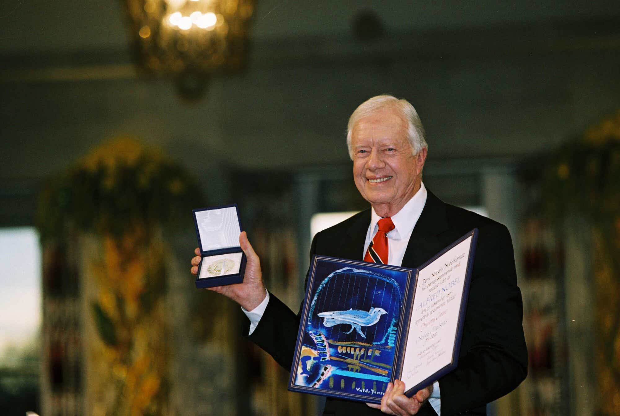 Jimmy Carter at the Nobel Peace Prize Ceremony in Oslo, Norway.