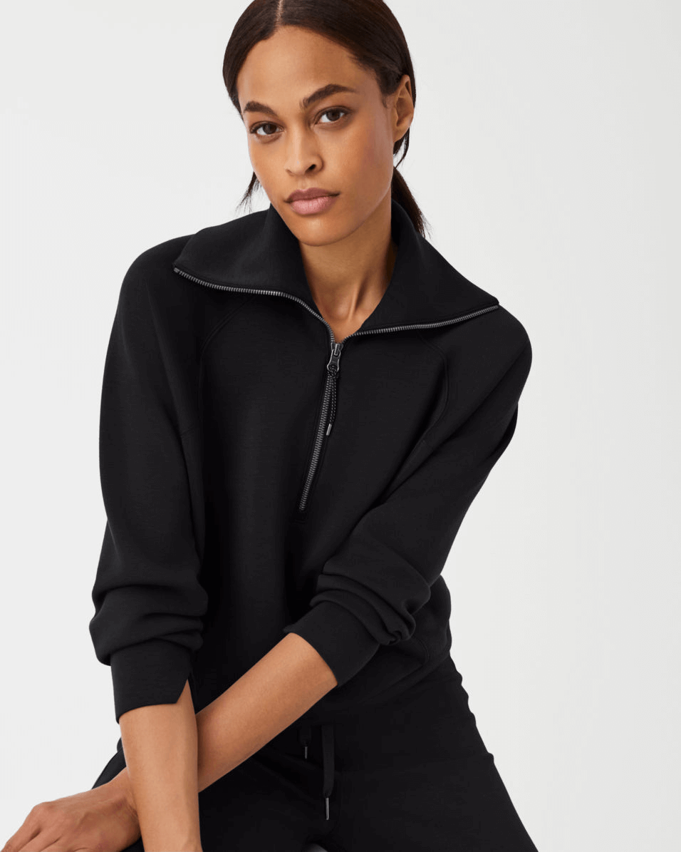 spanx half zip airessentials pullover