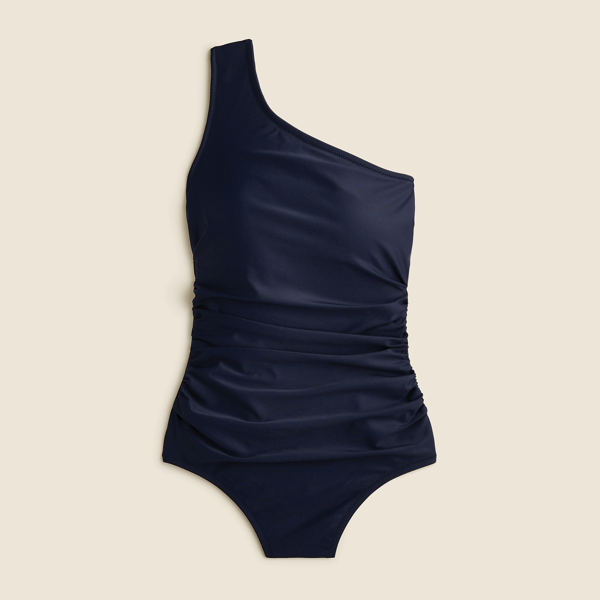 j.crew ruched one shoulder swimsuit