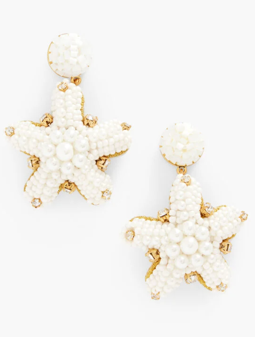 Talbots Beaded Starfish Earrings