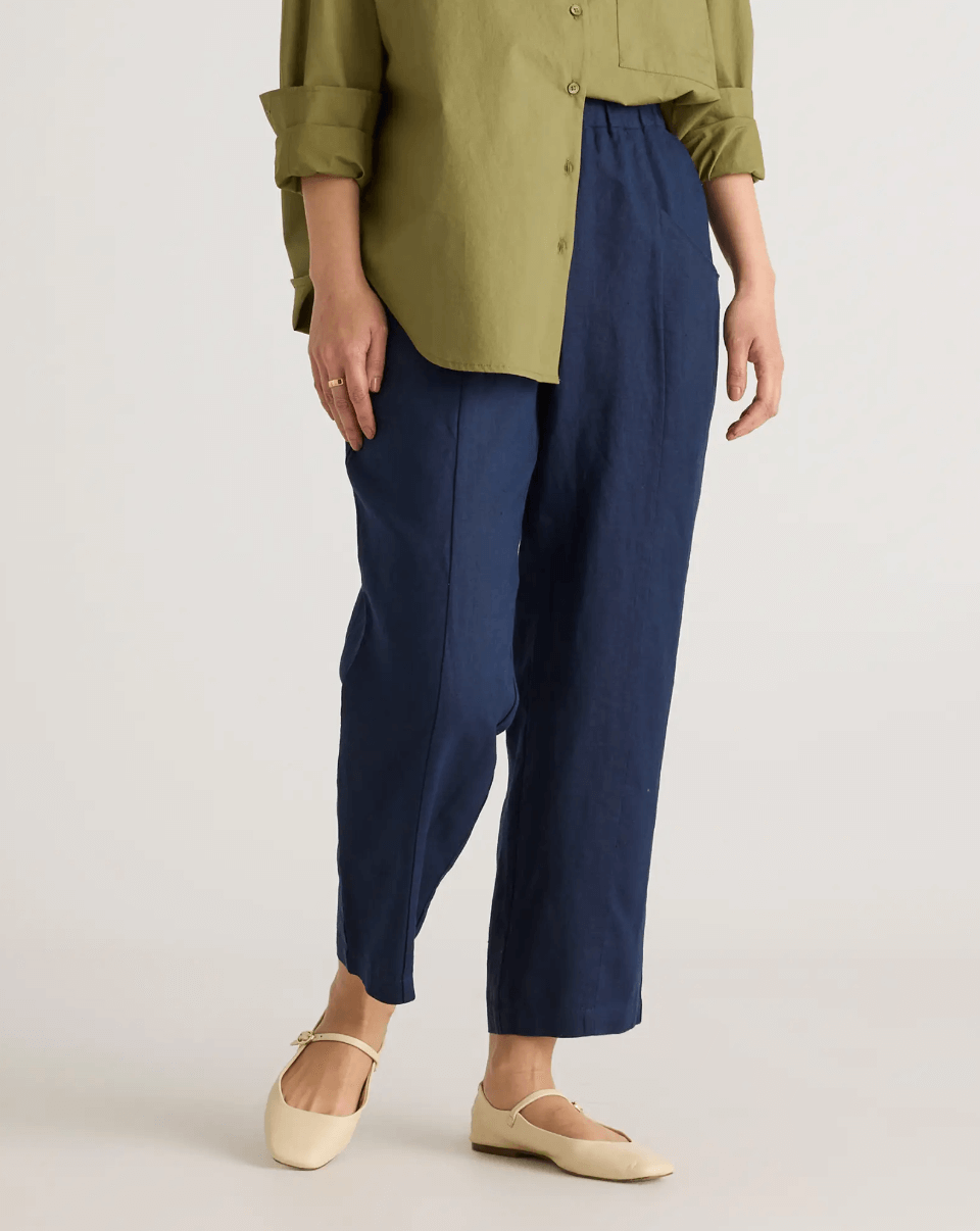 quince linen tapered pants