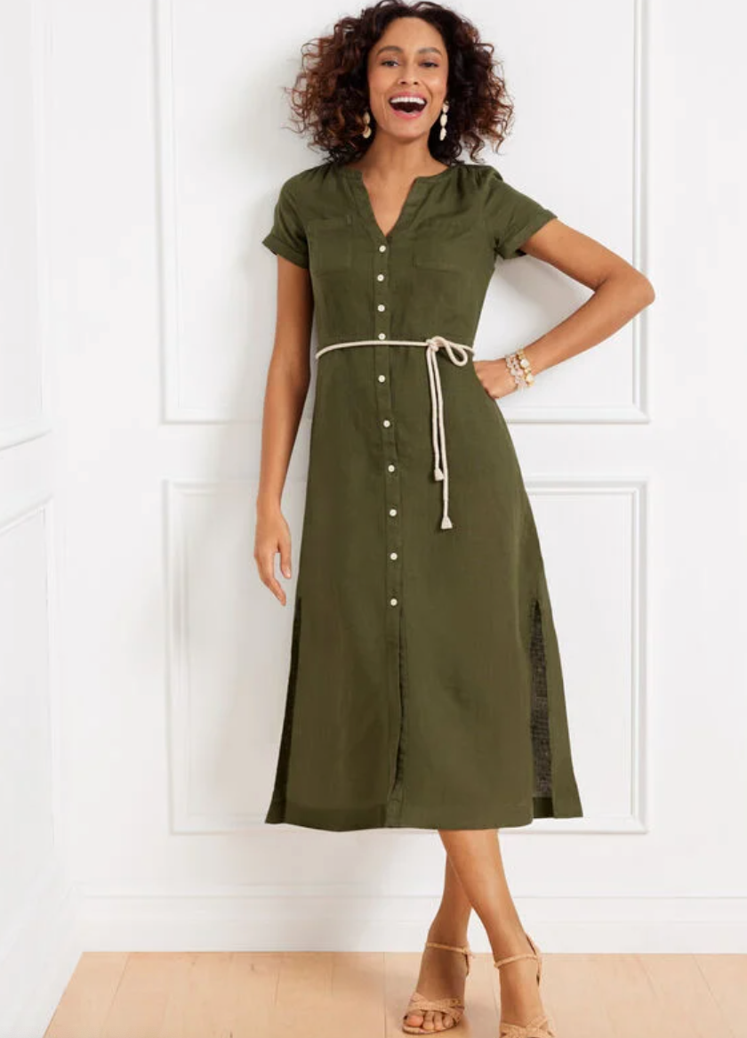 Talbots Green Shirt Dress