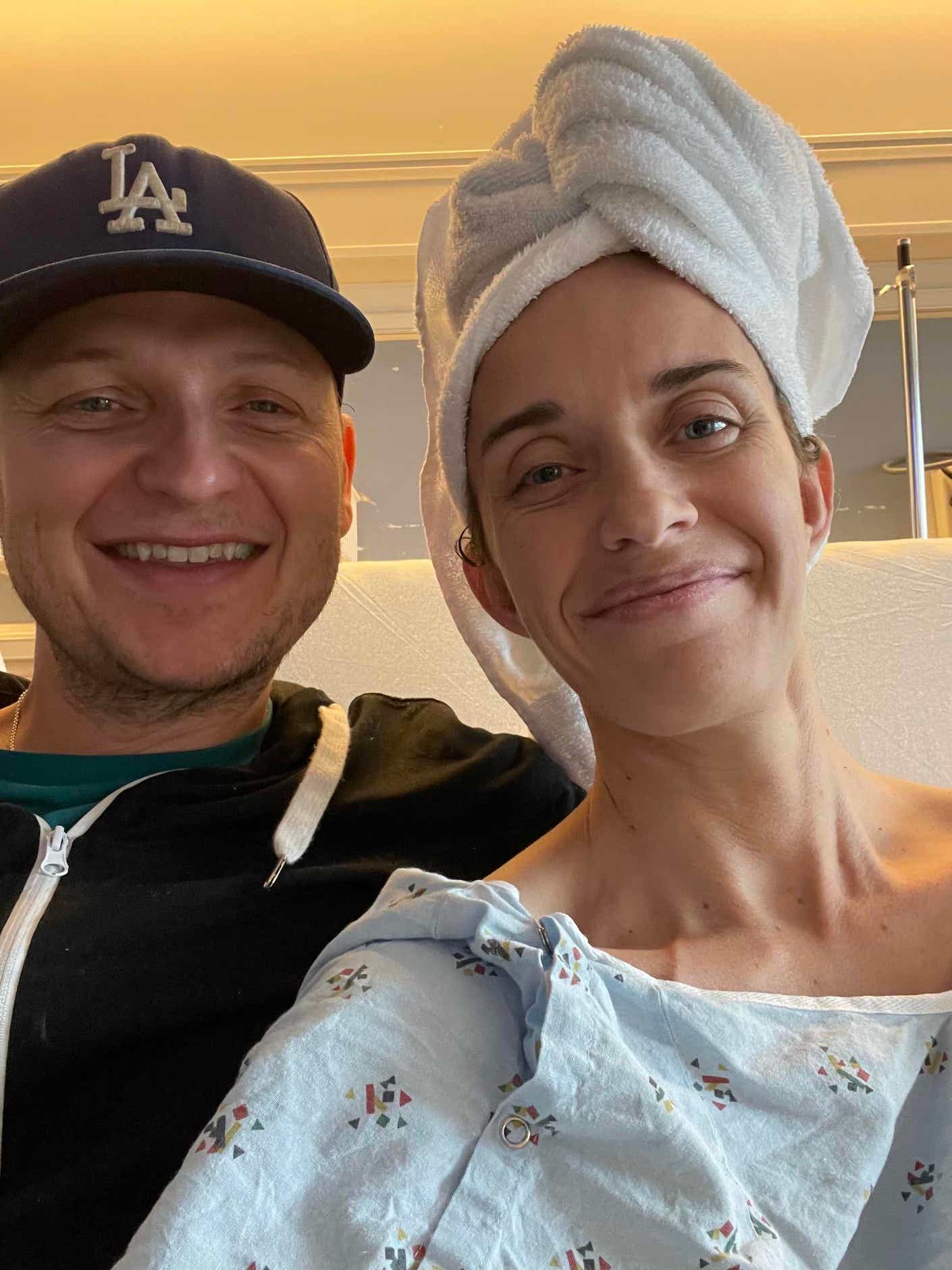 Marisa Peters and her husband in the hospital