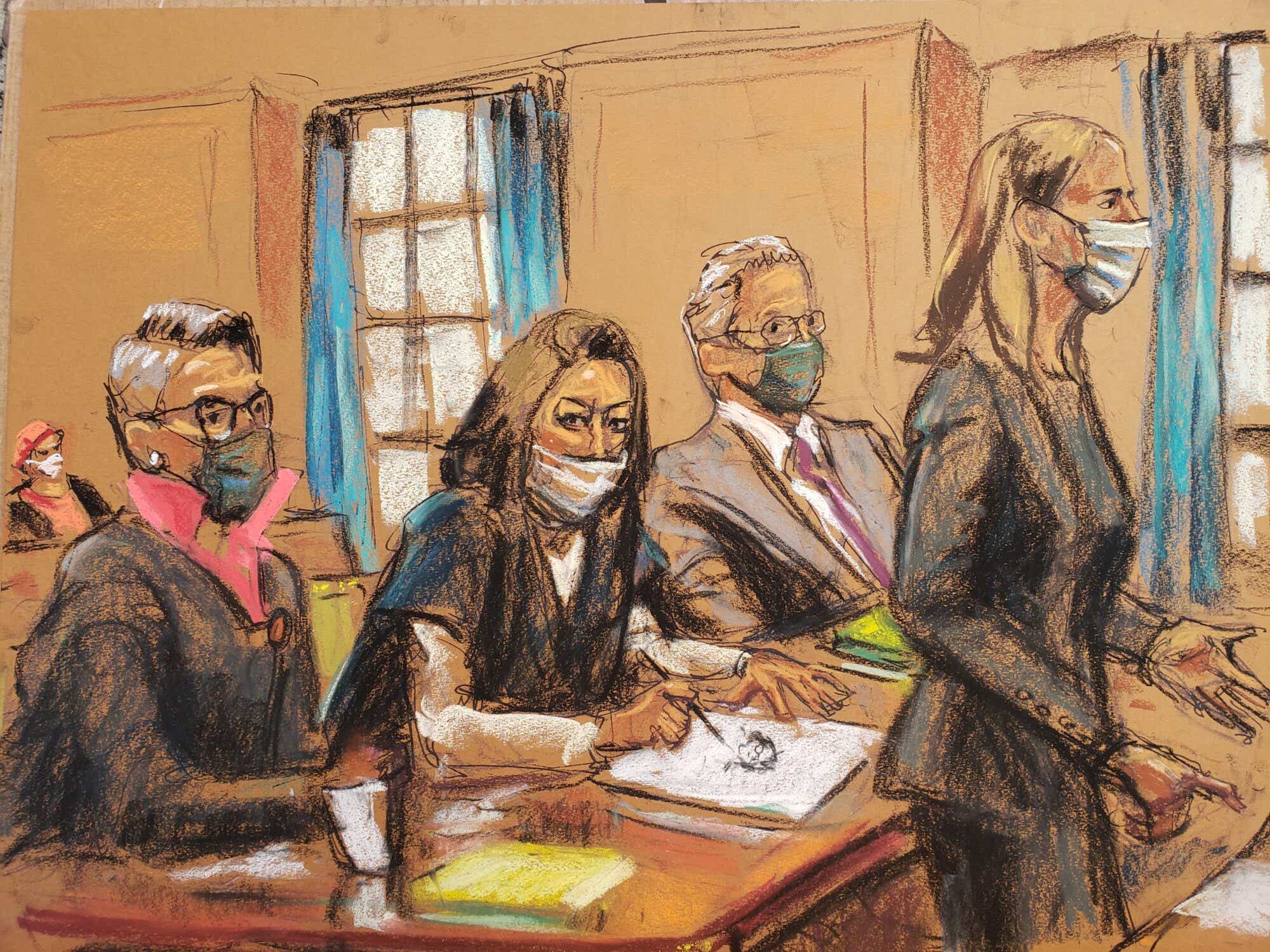 Courtroom sketch of Ghislaine Maxwell during her trial