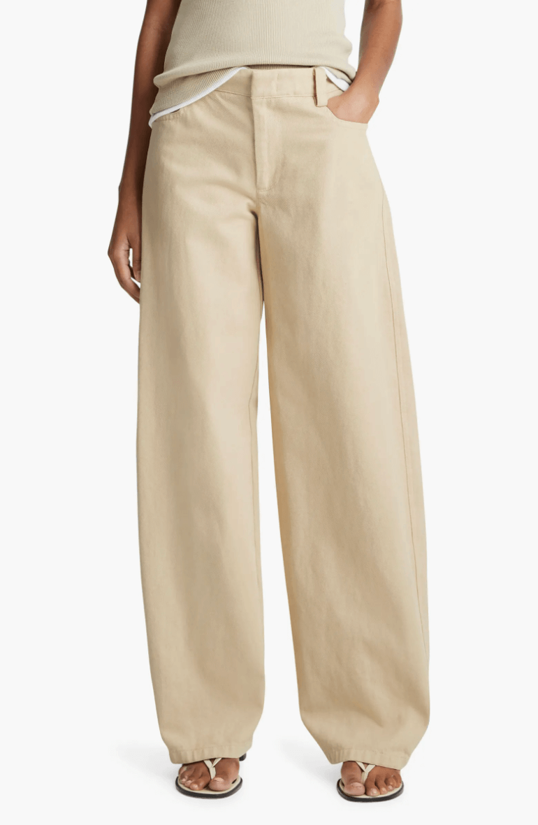 vince washed twill wide leg pants