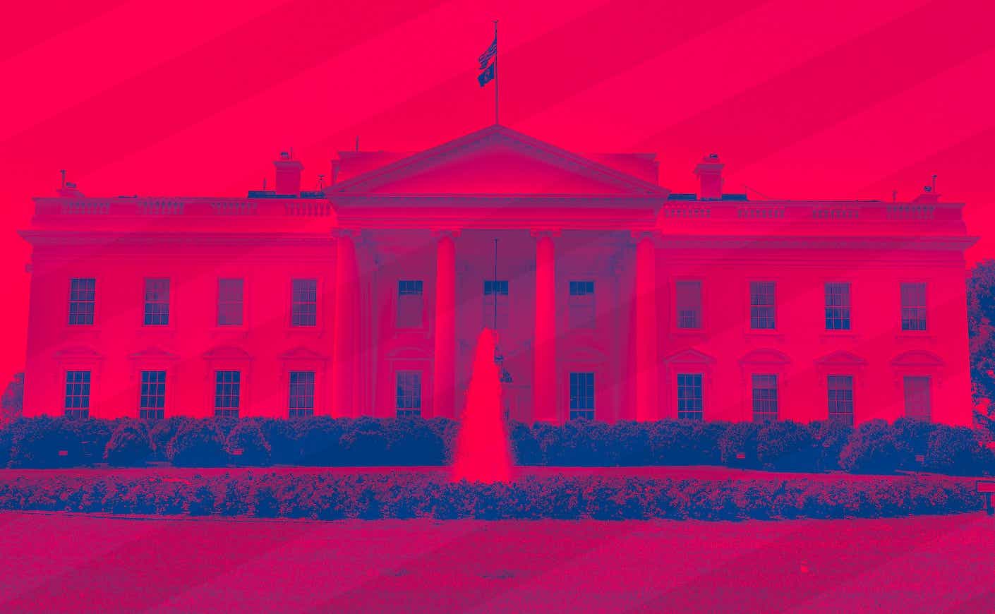 the white house through a red filter