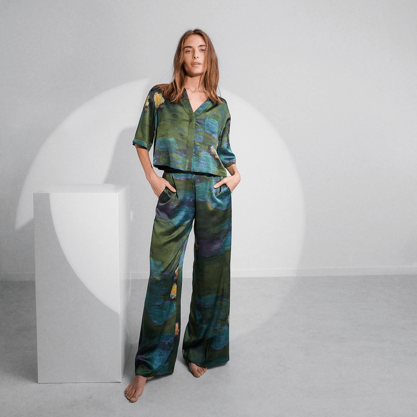 Lunya Washable Silk High Rise Pant Set