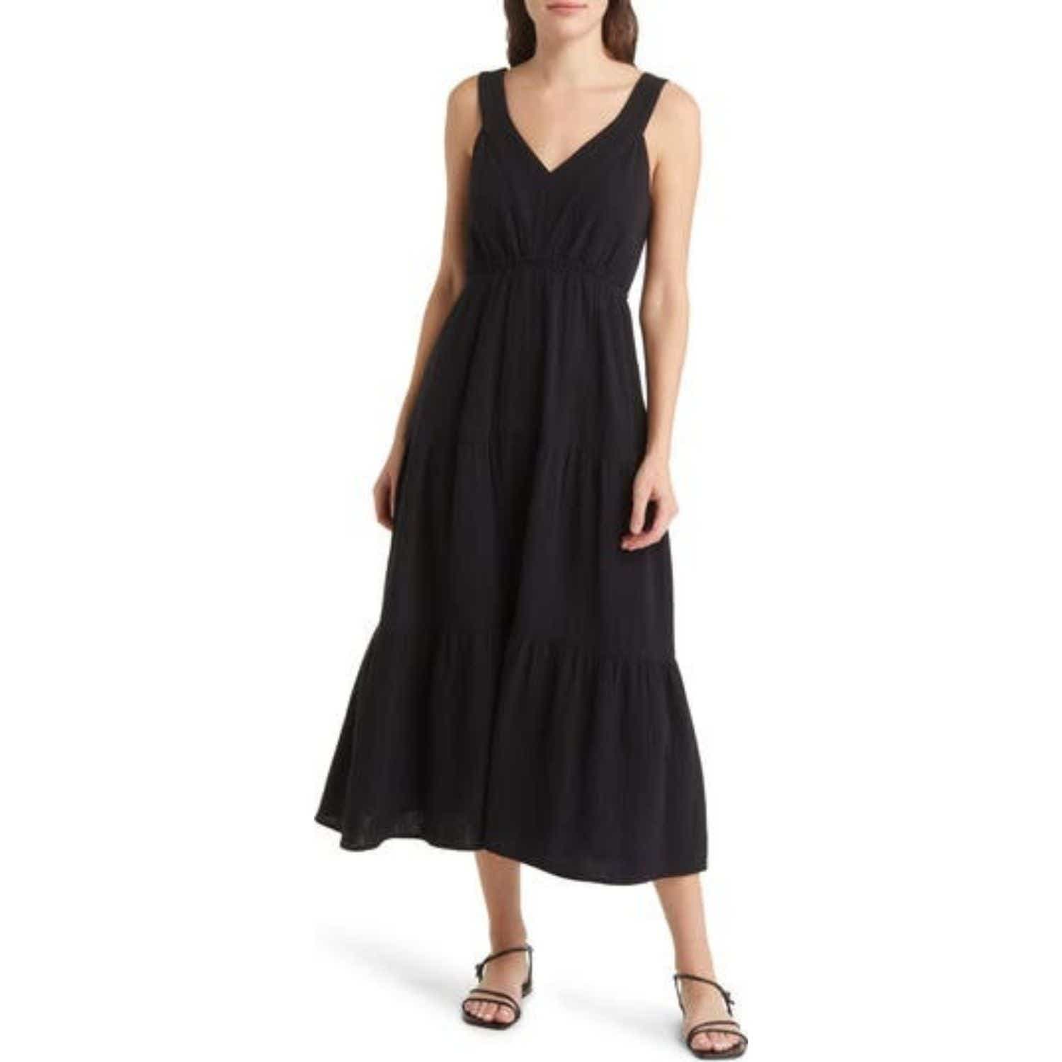 Steve Madden Amira Tiered Cotton Midi Dress