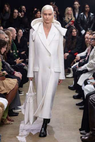 Model walks down the Proenza Schouler runway during New York Fashion Week.