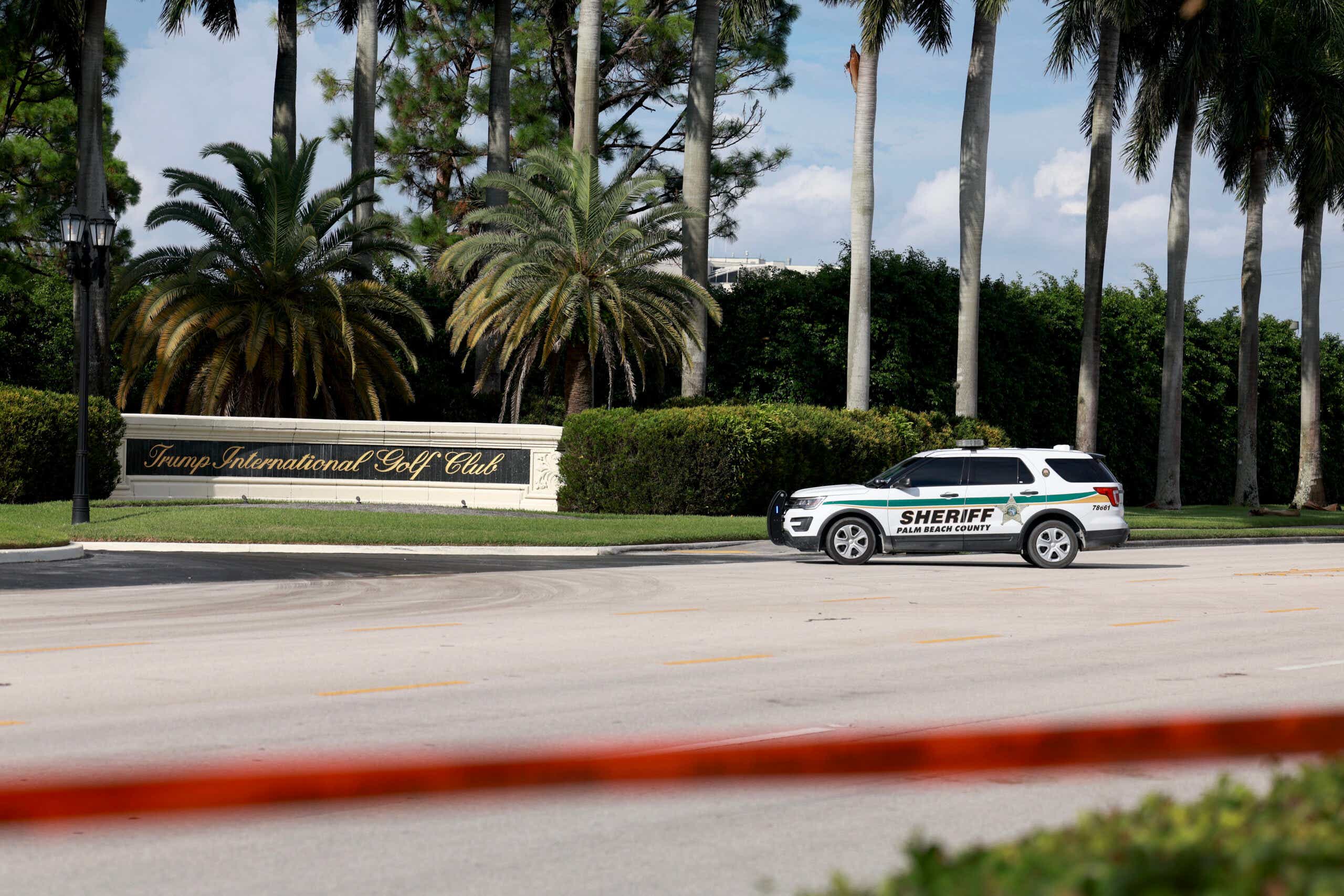 law enforcement outside of Trump Golf Course