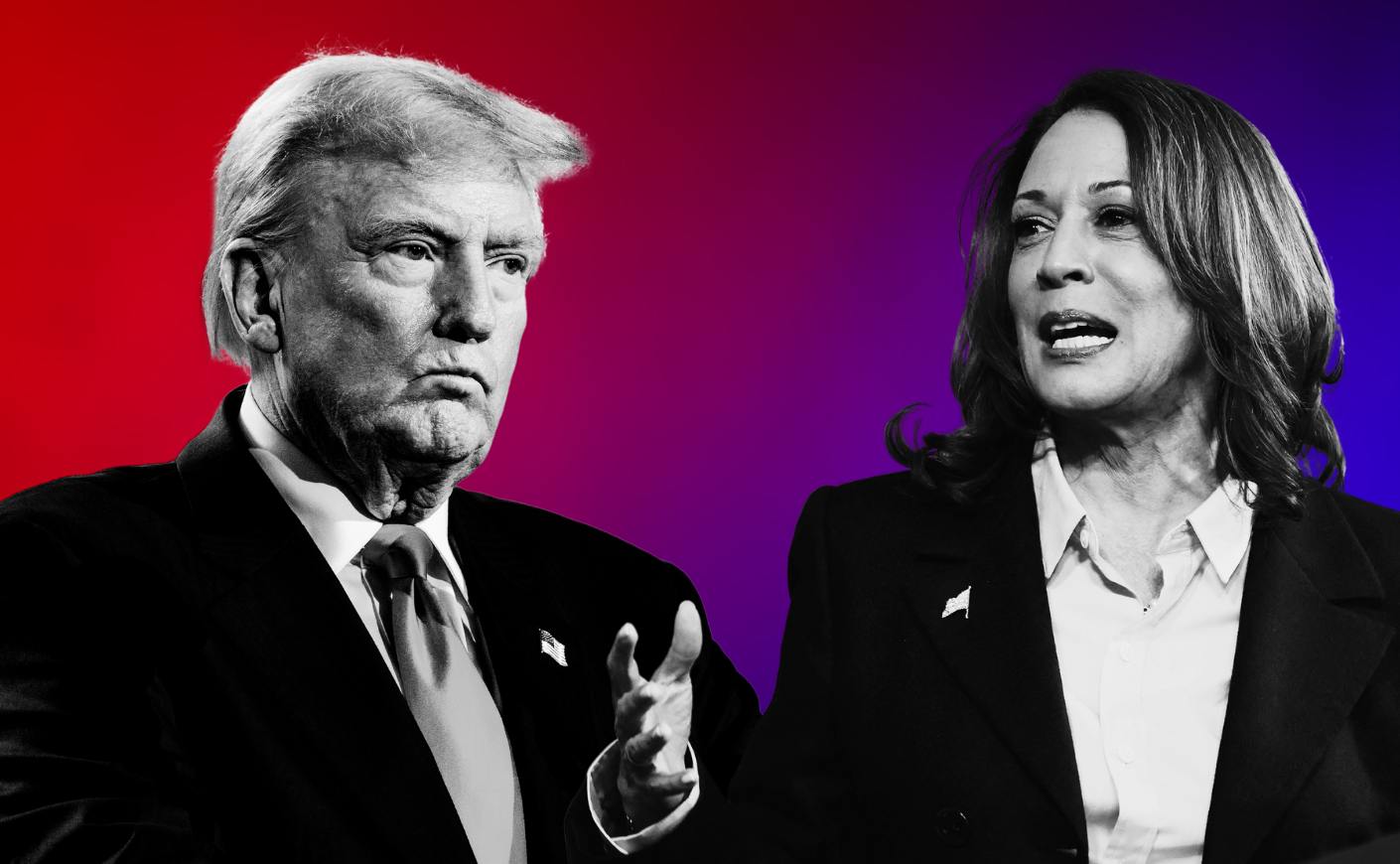 Donald Trump and Kamala Harris