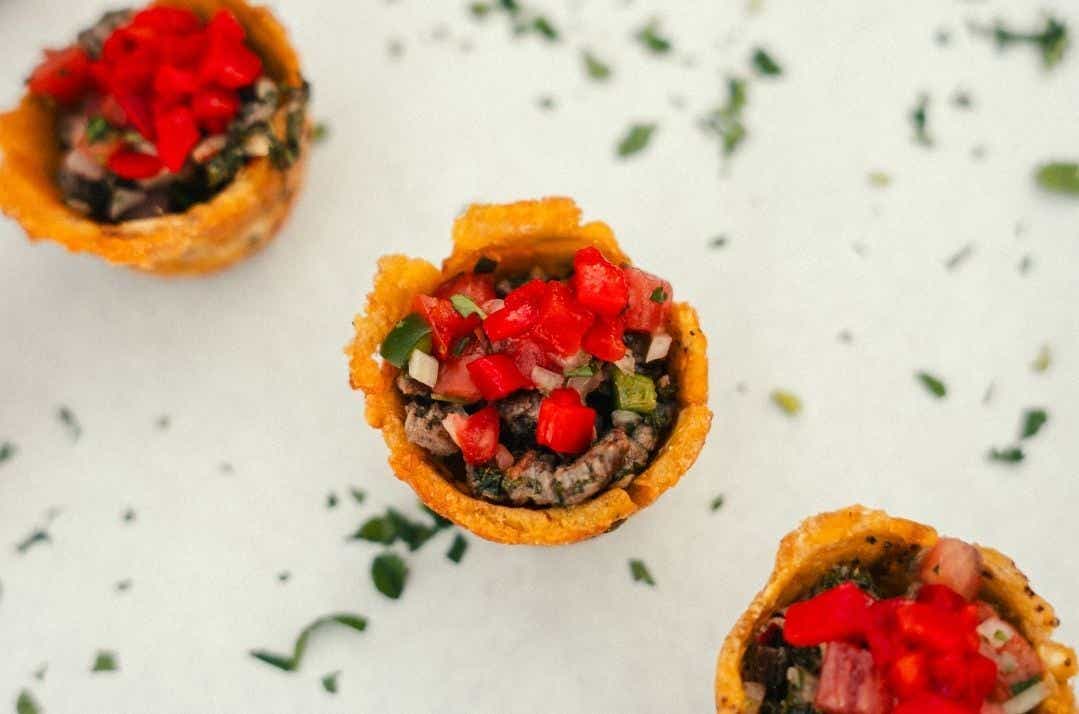 tostones rellenos filled with meat