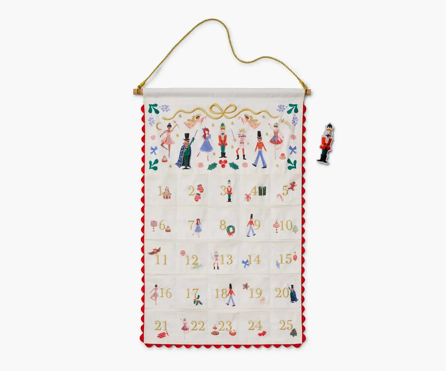 Rifle Paper Co. Embroidered Hanging Advent Calendar