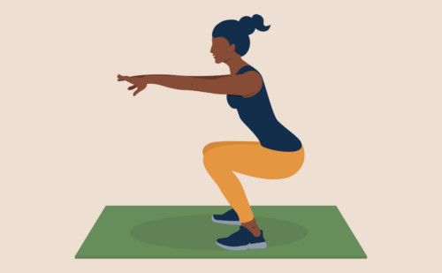 illustration of a woman doing squats