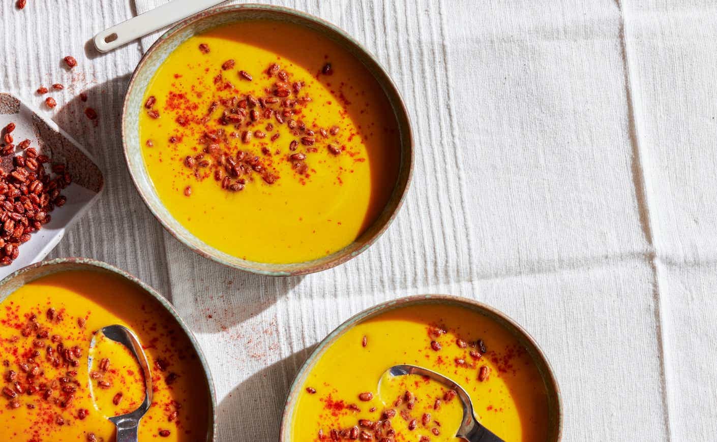 bowls of carrot soup