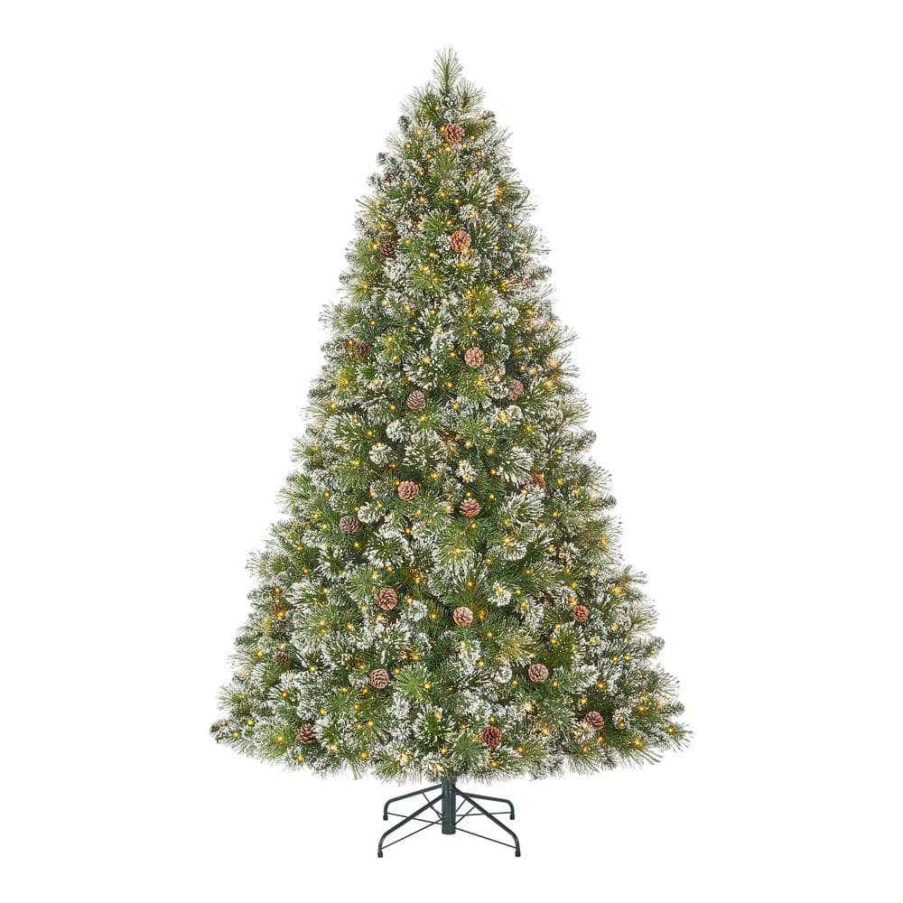 7.5 ft. Pre-Lit LED Sparkling Amelia Frosted Pine Artificial Christmas Tree