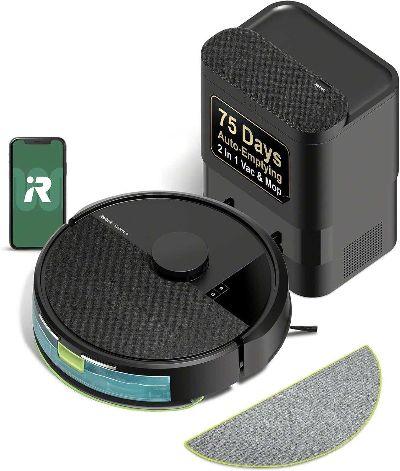 iRobot Roomba 104 Robot Vacuum & Mop - Self-Empties for 75 Days (Over 10 Weeks), Strong Power-Lifting Suction, Vacuums All Floors, Mops Hard Floors,...