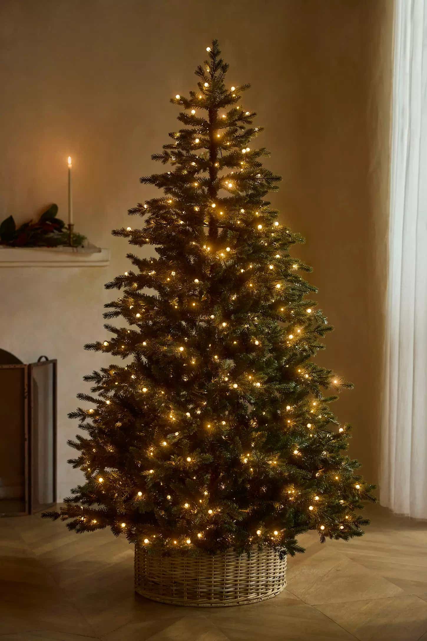 Terrain Faux Pre-Lit Crystal Berry Spruce Tree