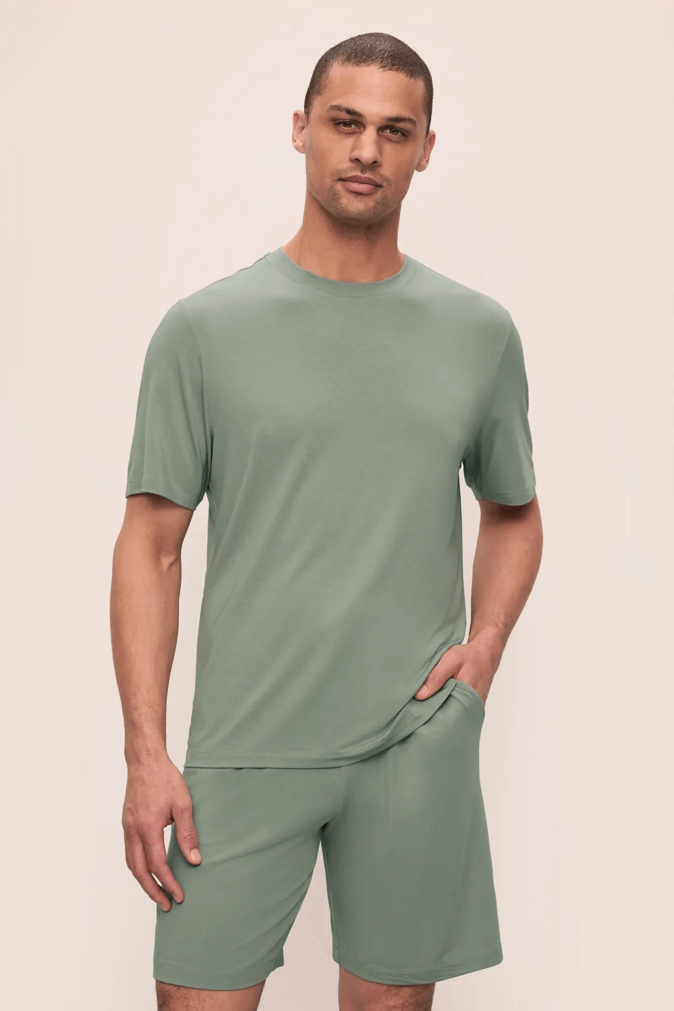 eberjey men's pajamas on model