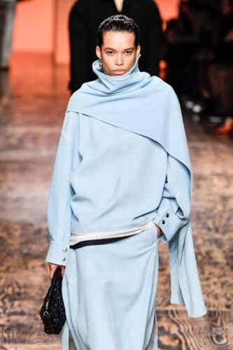 MILAN, ITALY - FEBRUARY 24: A model walks the runway during the Bottega Veneta Ready to Wear Fall/Winter 2024-2025 fashion show as part of the Milan Fashion Week on February 24, 2024 in Milan, Italy. (Photo by Victor VIRGILE/Gamma-Rapho via Getty Images)