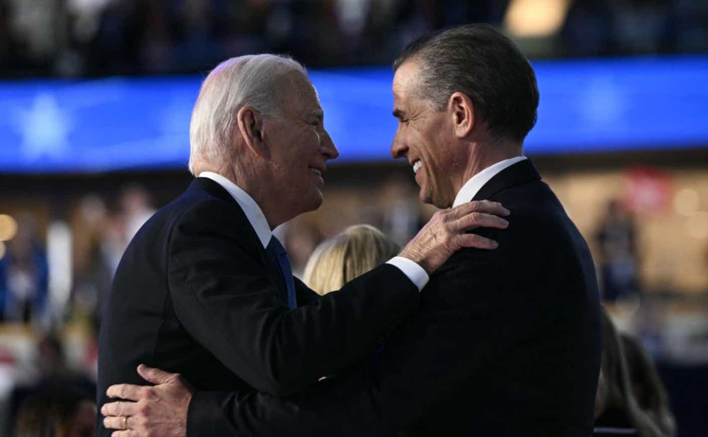 joe biden and hunter biden embracing