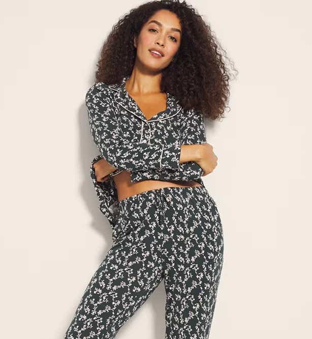 woman in pj set