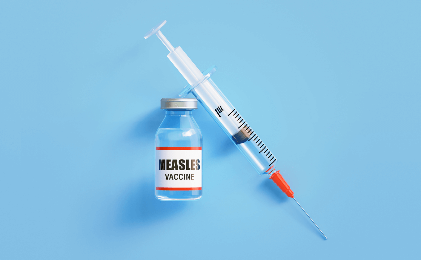 measles vaccine and needle