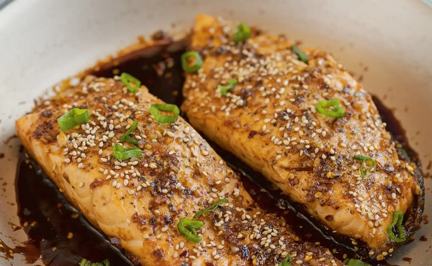 Two salmon fillets.