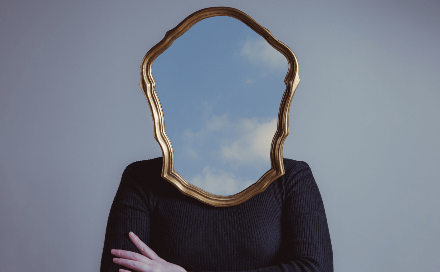 woman with a mirror